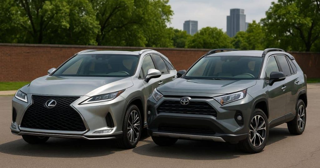 تصویر مقایسه خودرو لکسوس RX350 با تویوتا RAV4