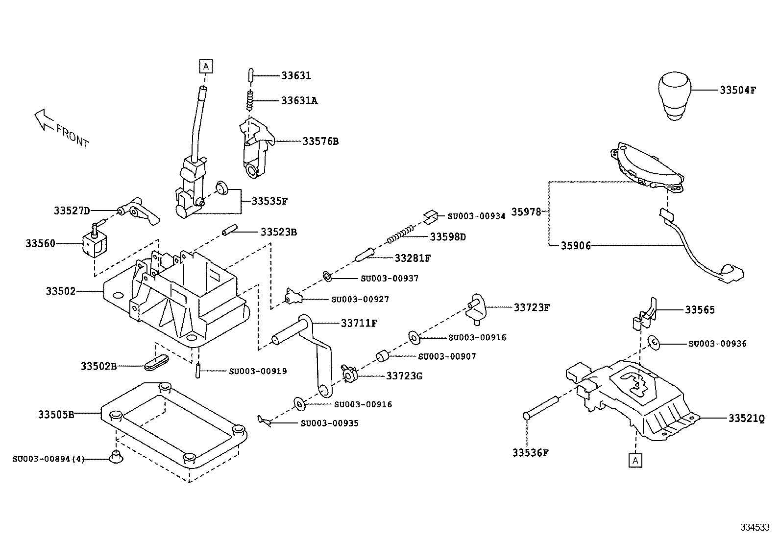 SHIFT LEVER & RETAINER 1