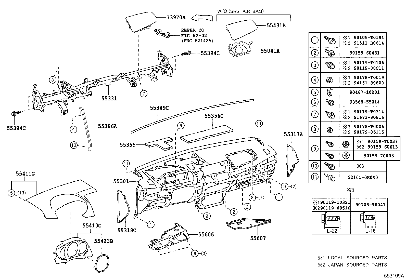 INSTRUMENT PANEL & GLOVE COMPARTMENT 1