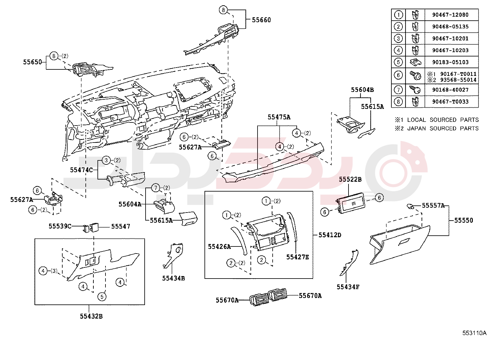 INSTRUMENT PANEL & GLOVE COMPARTMENT 2