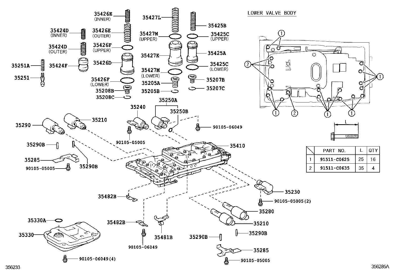 VALVE BODY & OIL STRAINER (ATM) 1