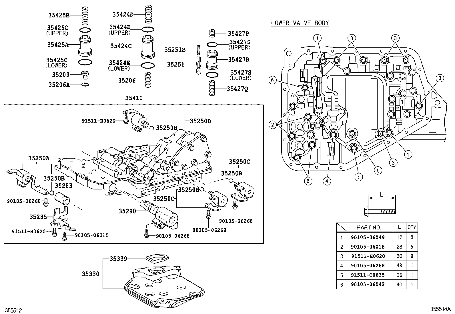 VALVE BODY & OIL STRAINER (ATM) 1