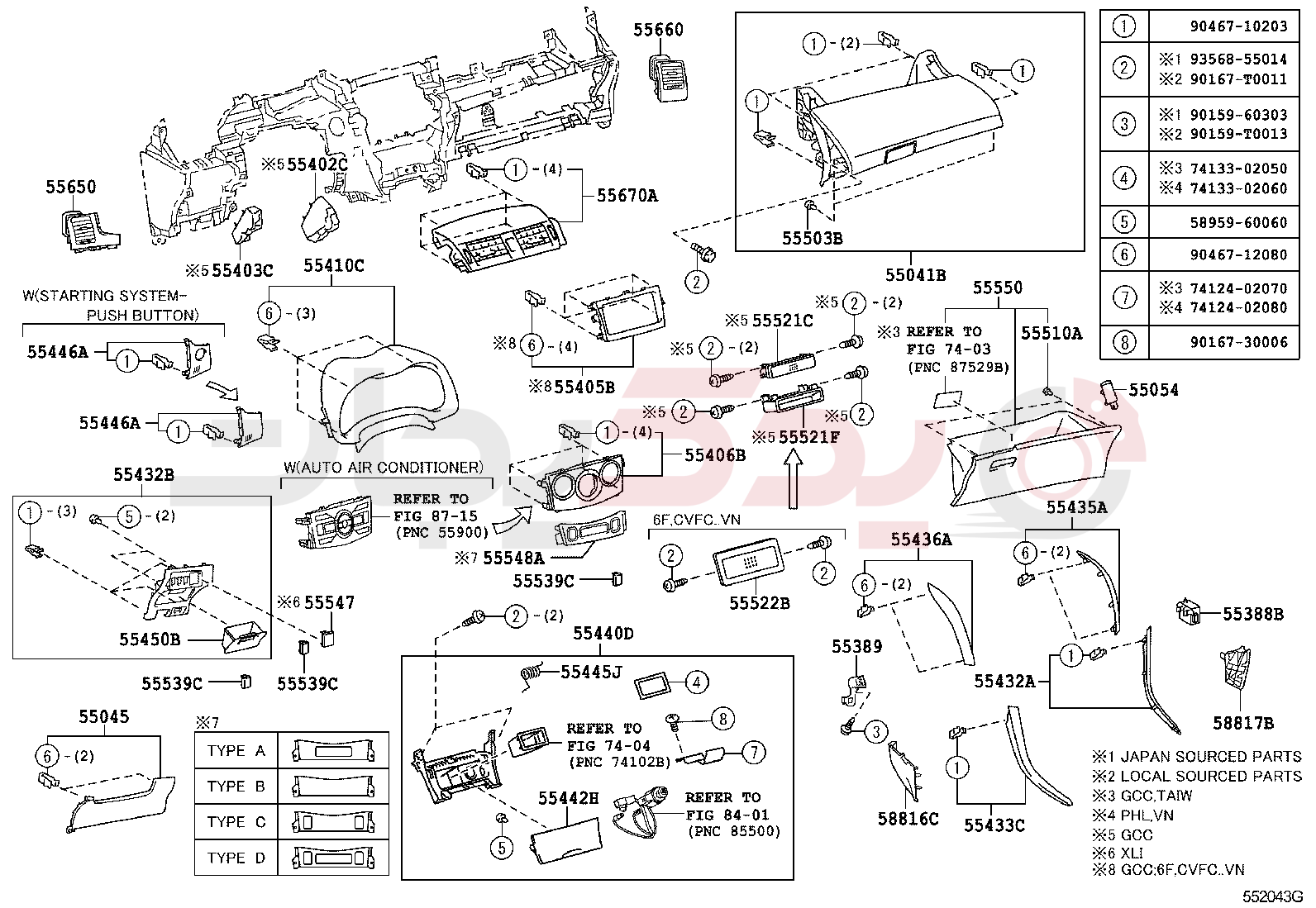 INSTRUMENT PANEL & GLOVE COMPARTMENT 2