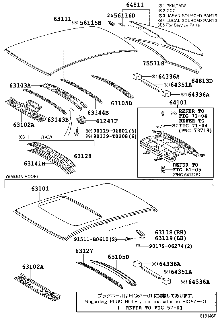 ROOF PANEL & BACK WINDOW GLASS 1