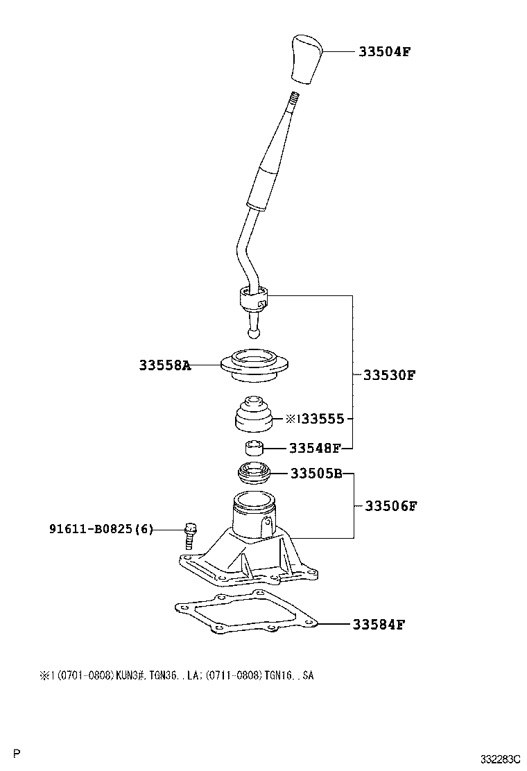 SHIFT LEVER & RETAINER 1