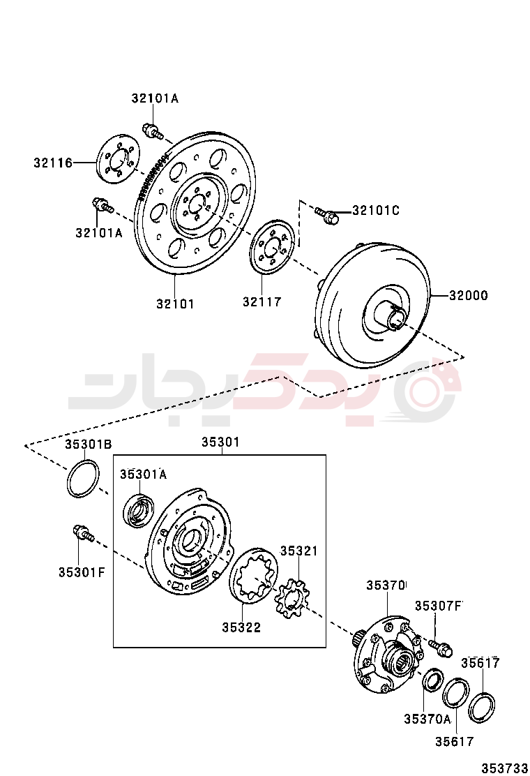 TORQUE CONVERTER, FRONT OIL PUMP & CHAIN (ATM) 3