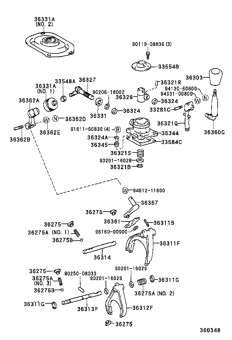 TRANSFER LEVER & SHIFT ROD 1