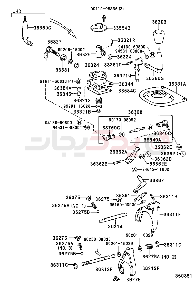 TRANSFER LEVER & SHIFT ROD 3