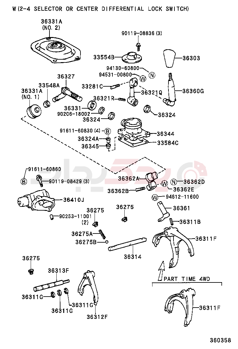 TRANSFER LEVER & SHIFT ROD 5