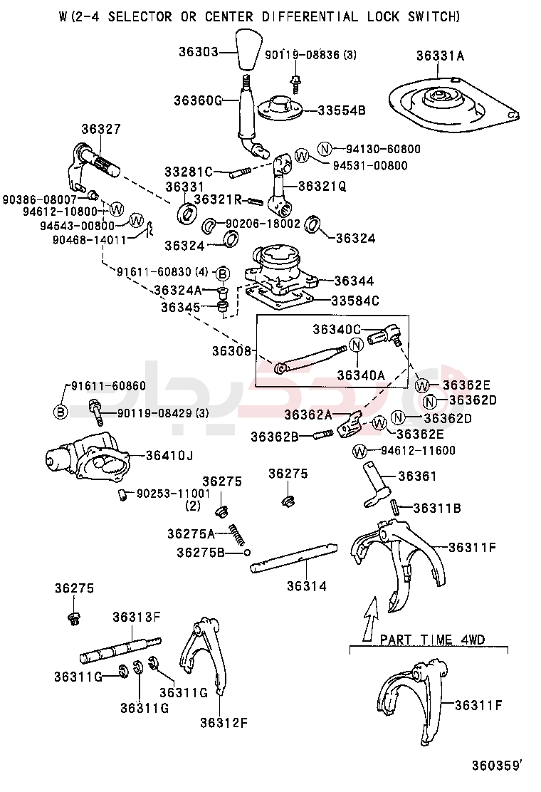 TRANSFER LEVER & SHIFT ROD 6