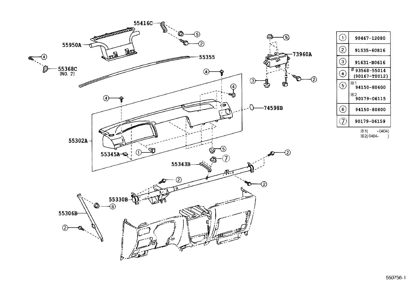 INSTRUMENT PANEL & GLOVE COMPARTMENT 1