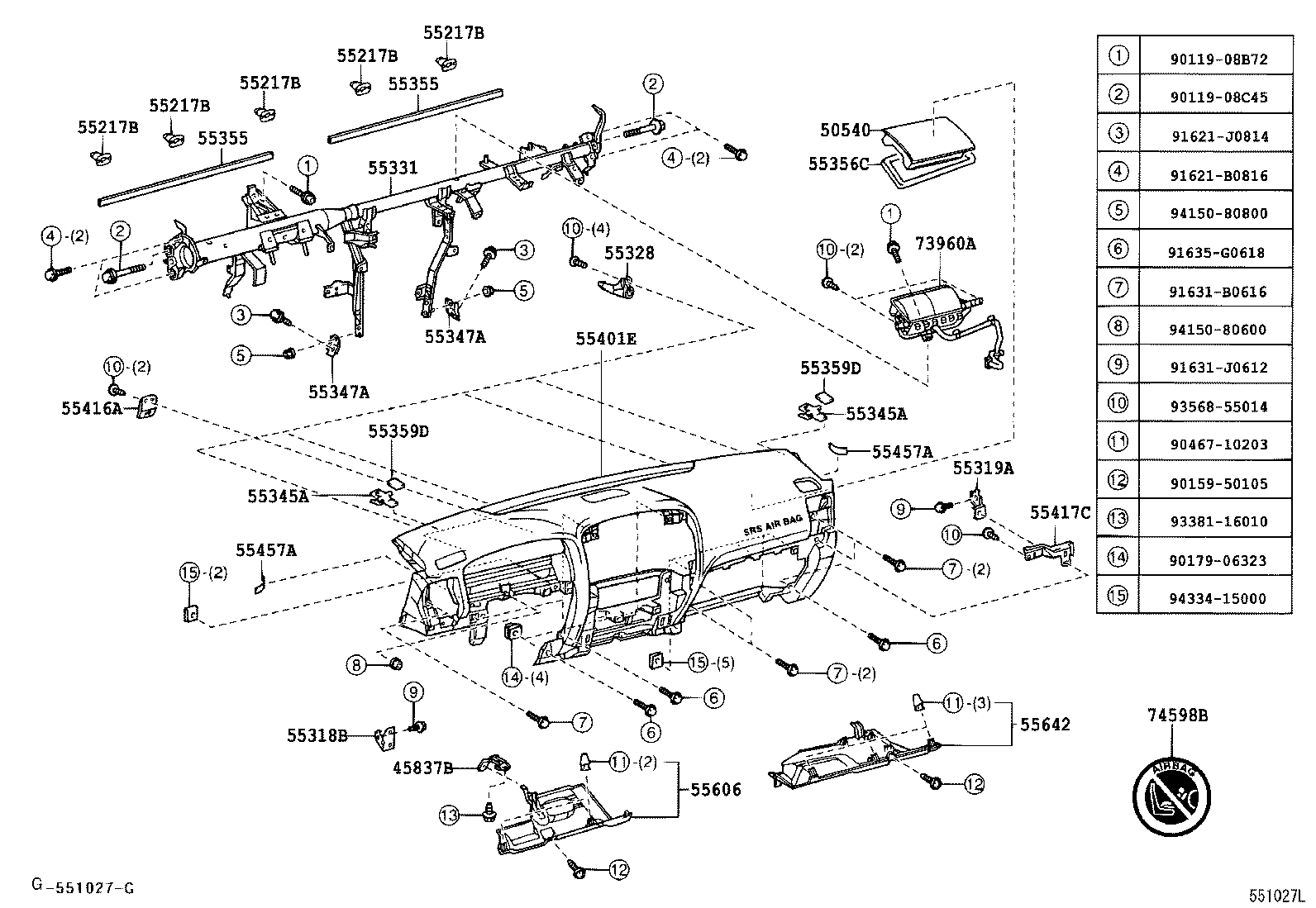 INSTRUMENT PANEL & GLOVE COMPARTMENT 1