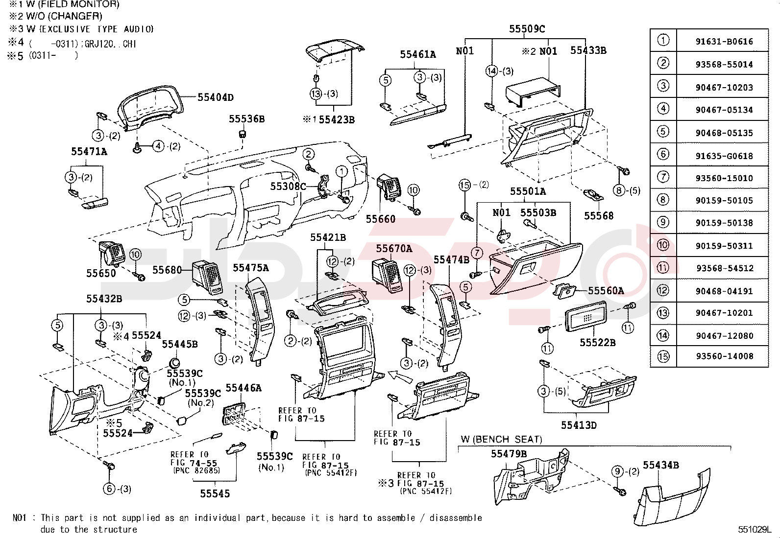 INSTRUMENT PANEL & GLOVE COMPARTMENT 2