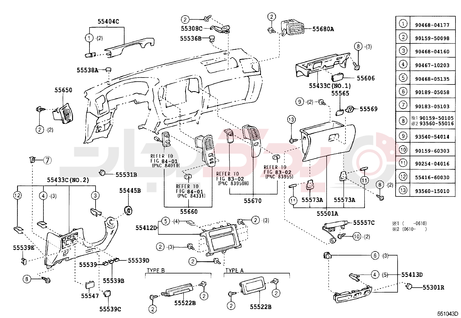 INSTRUMENT PANEL & GLOVE COMPARTMENT 2