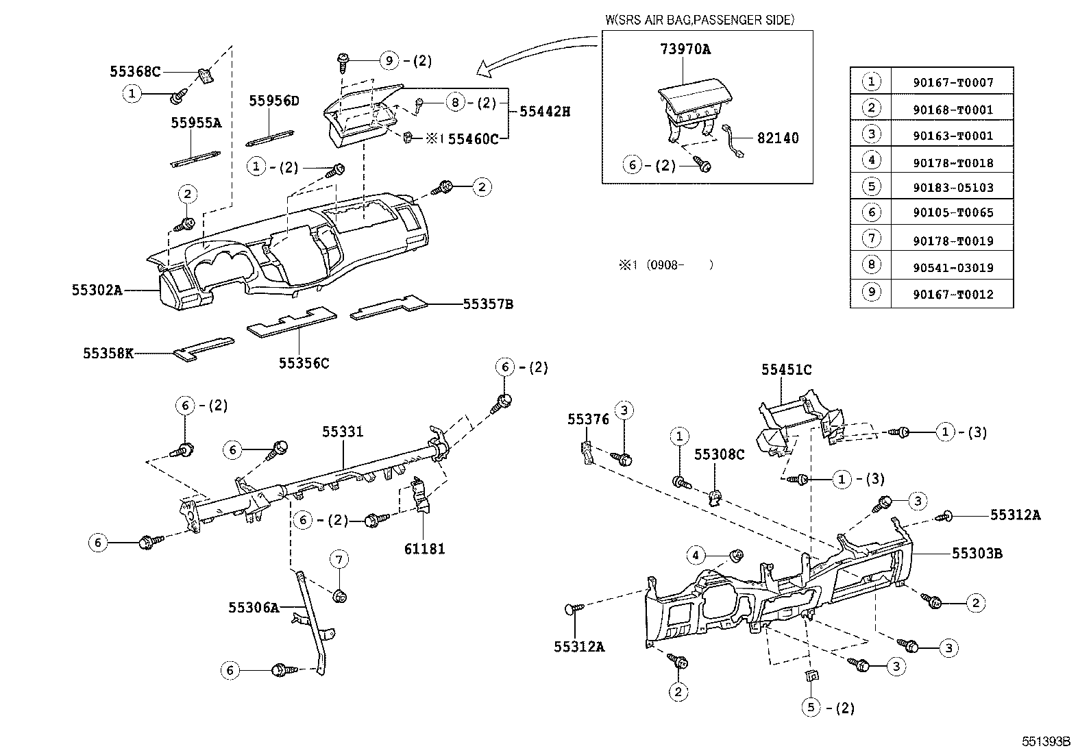 INSTRUMENT PANEL & GLOVE COMPARTMENT 1