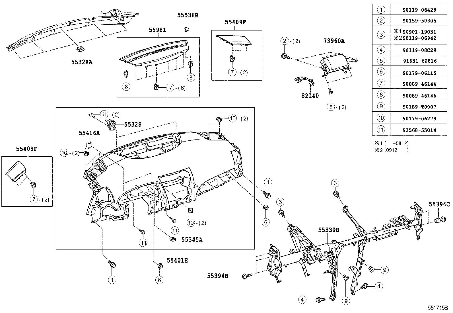 INSTRUMENT PANEL & GLOVE COMPARTMENT 1