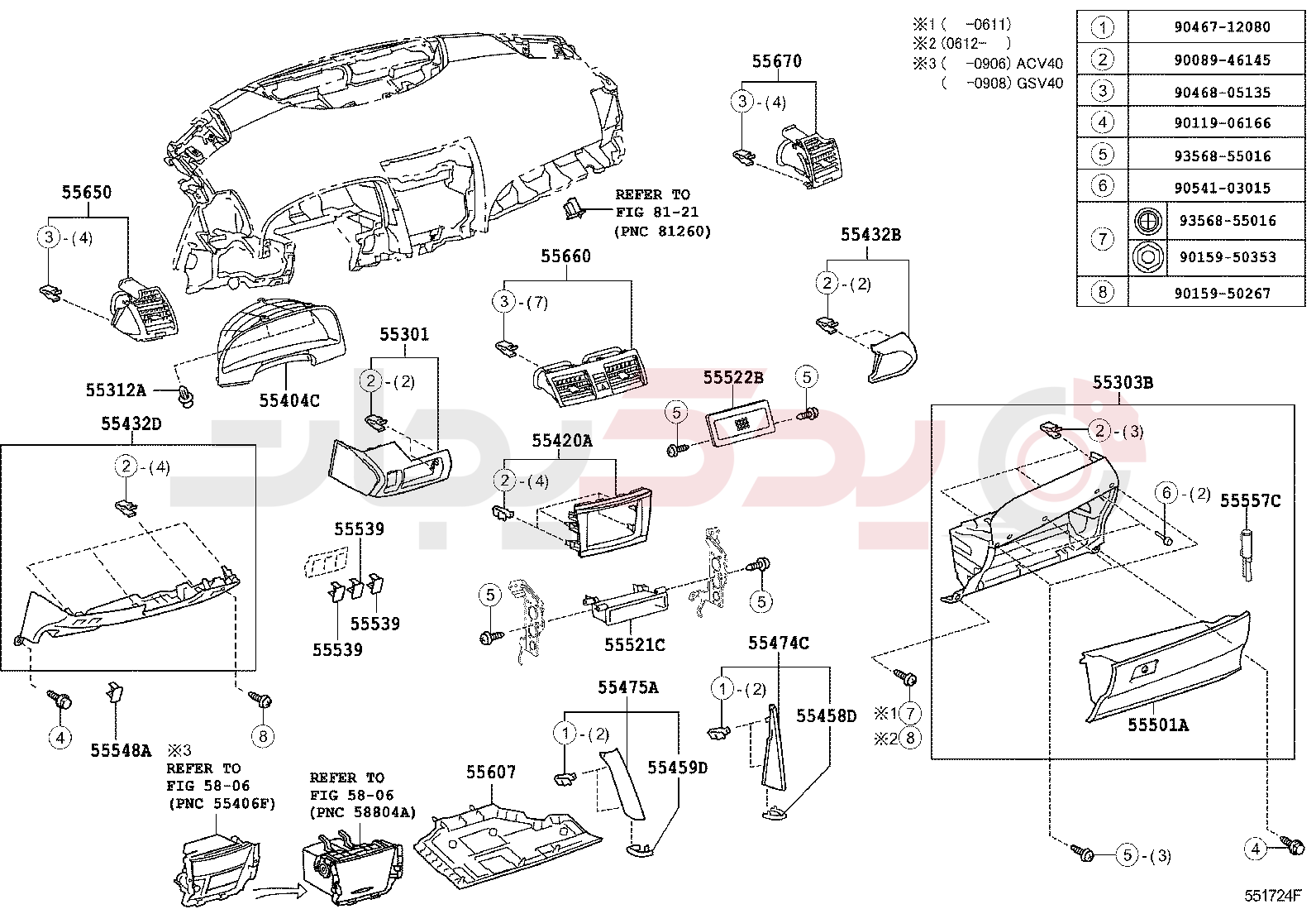 INSTRUMENT PANEL & GLOVE COMPARTMENT 2