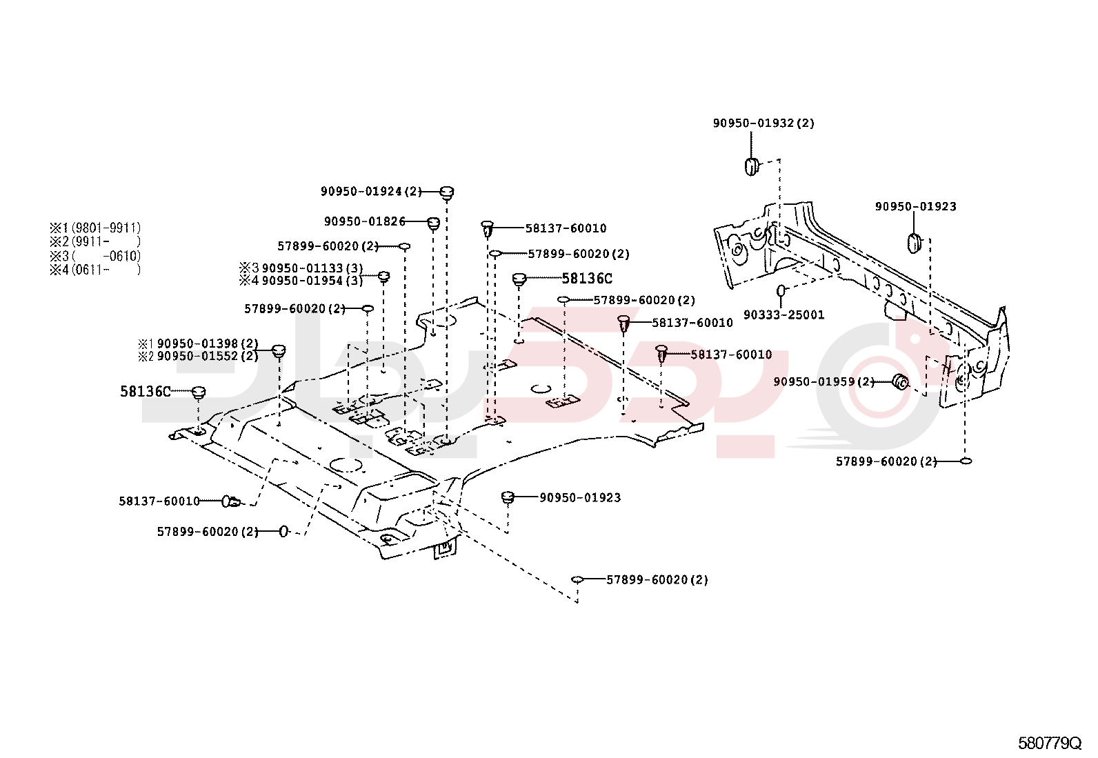 REAR FLOOR PANEL & REAR FLOOR MEMBER 2