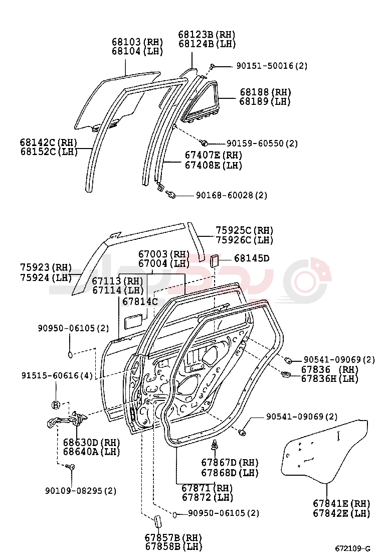 REAR DOOR PANEL & GLASS 2