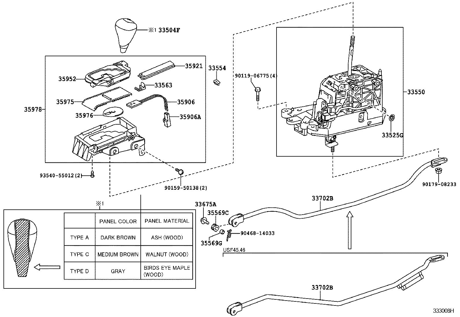 SHIFT LEVER & RETAINER 1