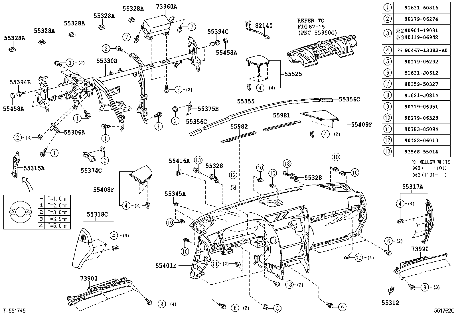 INSTRUMENT PANEL & GLOVE COMPARTMENT 1