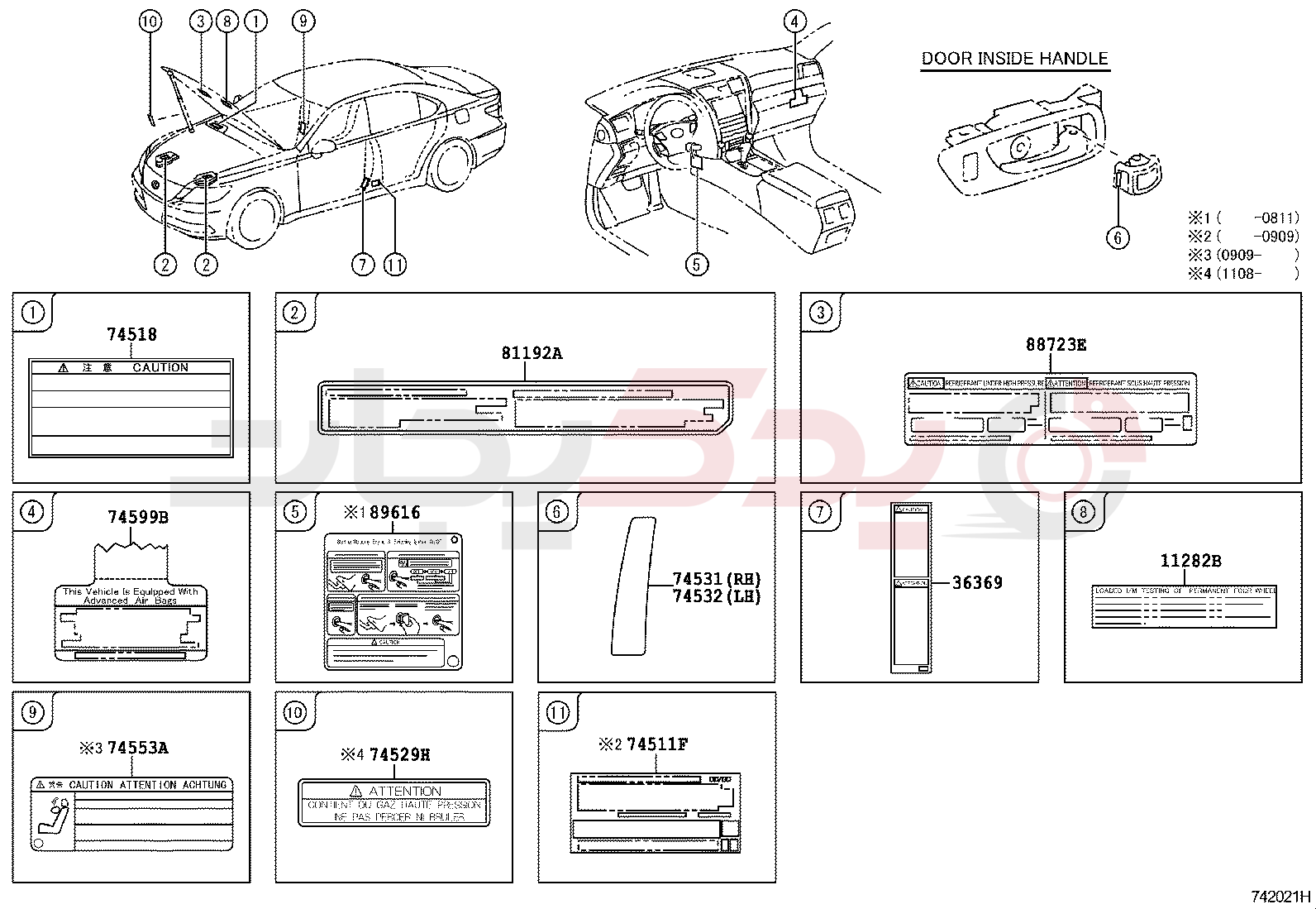 CAUTION PLATE (EXTERIOR & INTERIOR) 2