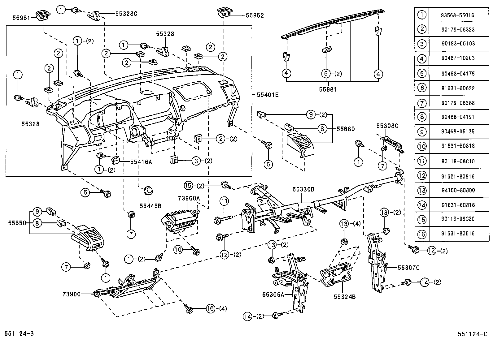 INSTRUMENT PANEL & GLOVE COMPARTMENT 1