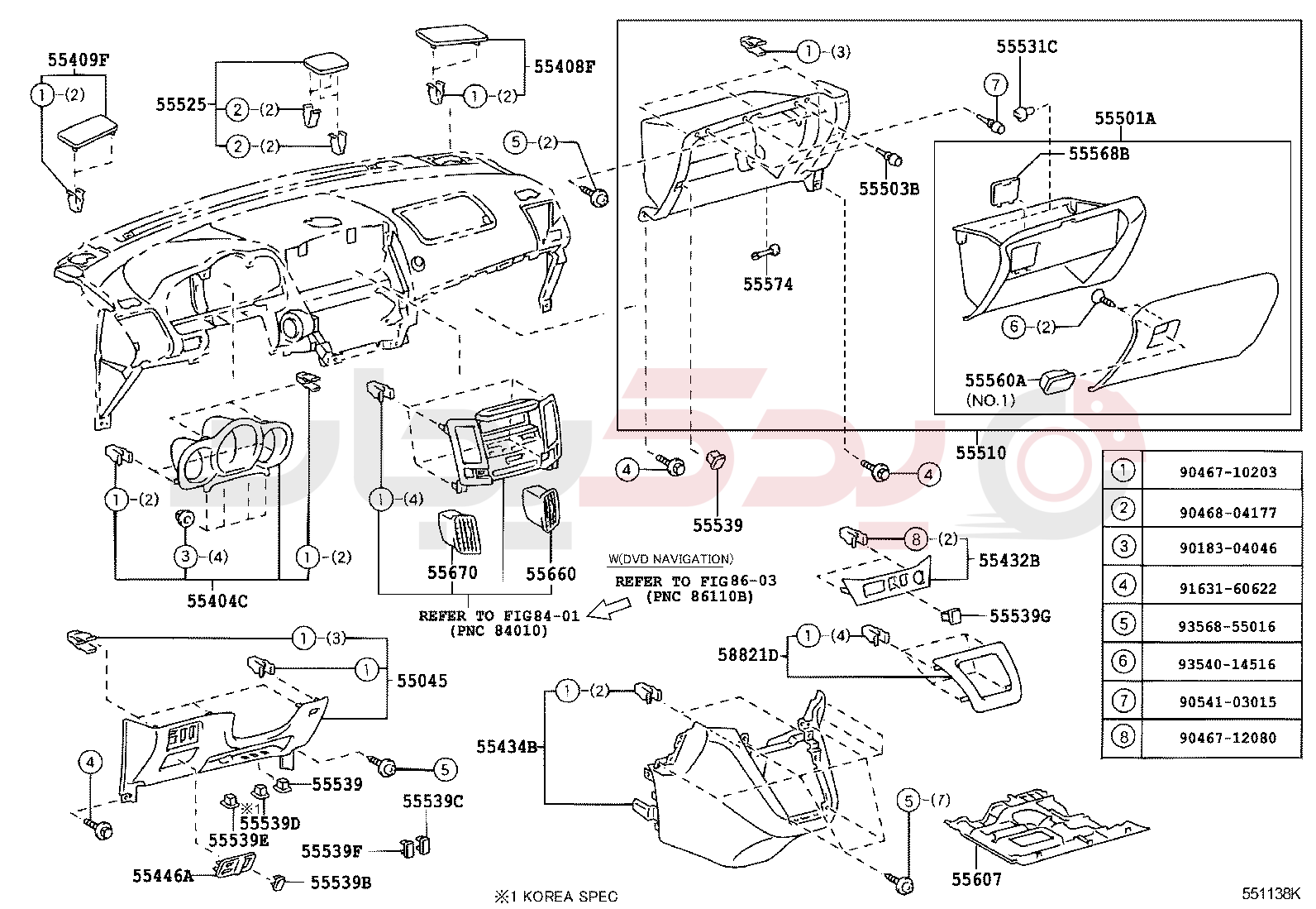 INSTRUMENT PANEL & GLOVE COMPARTMENT 2