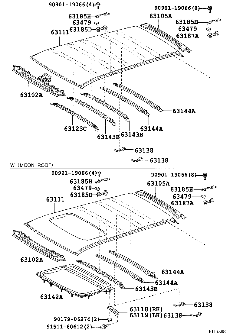 ROOF PANEL & BACK WINDOW GLASS 1