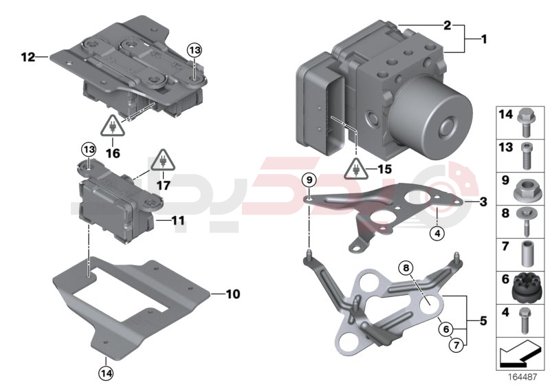 Hydro unit DSC/fastening/sensors 1