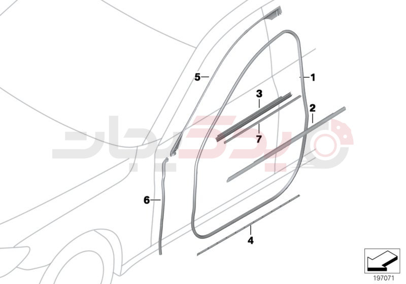 Trims and seals, door, front 2