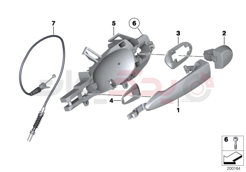 Locking system, door, rear 2