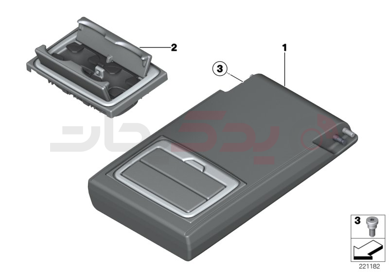 Rear seat centre armrest 2