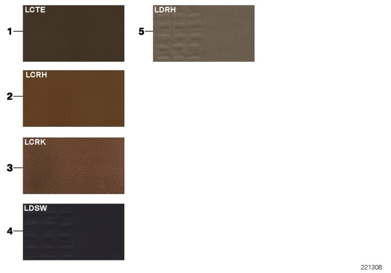 Sample page, cushion colours, leather 2