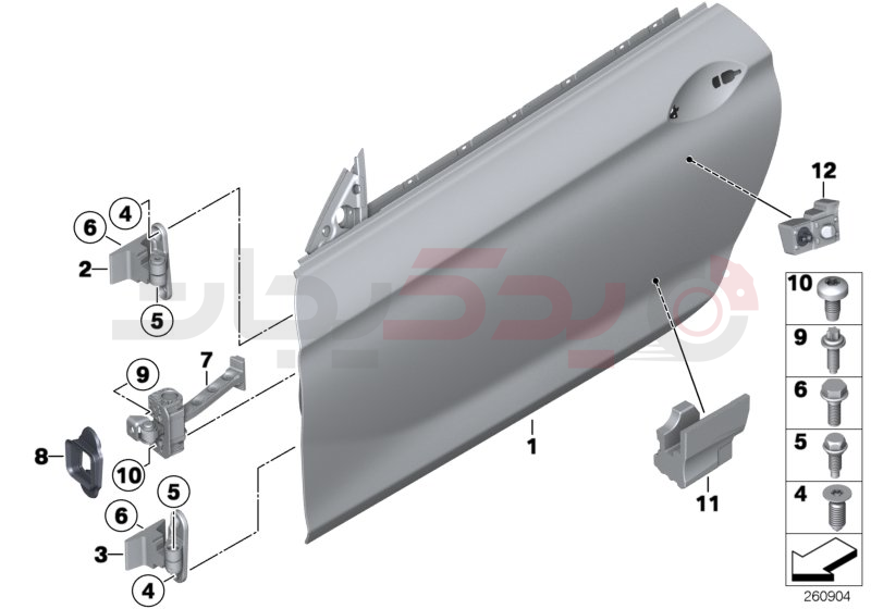 Front door-hinge/door brake