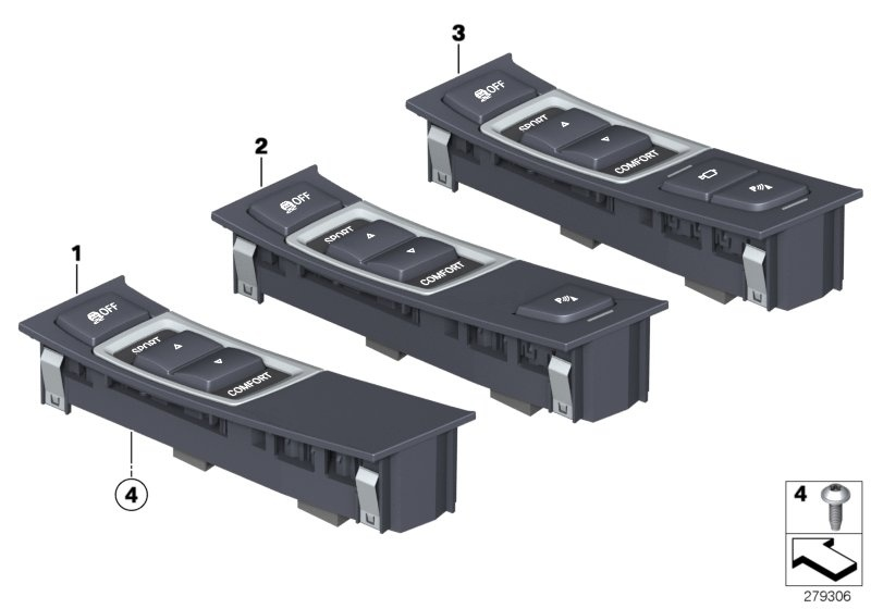 Operating unit, centre console 2