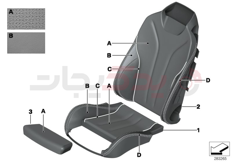 Indiv. cover, sports seat, A/C leather