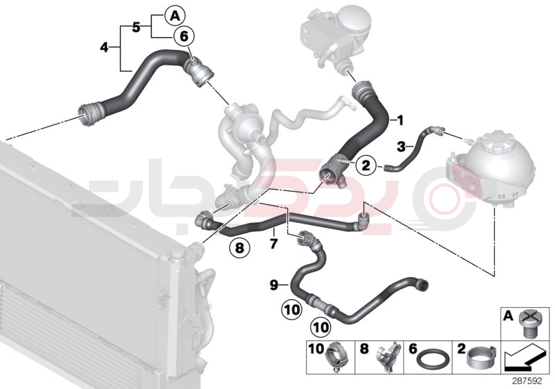 Cooling system coolant hoses 1