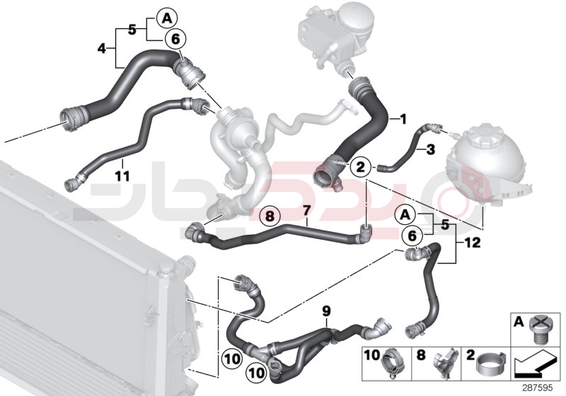 Cooling system coolant hoses 2