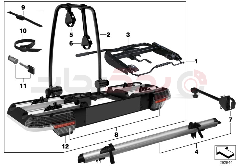 Bicycle rack, trailer coupling 2