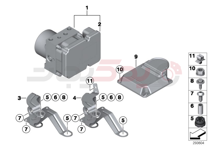 Hydro unit DSC/control unit/fastening 1