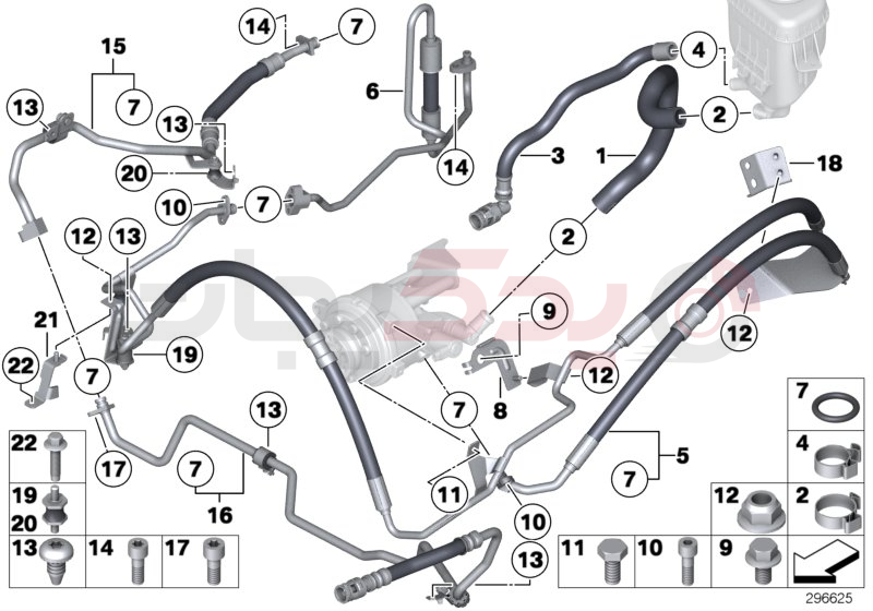 Power steering/oil pipe/dynamic drive