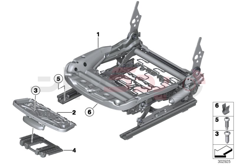 Seat, front, seat frame 2