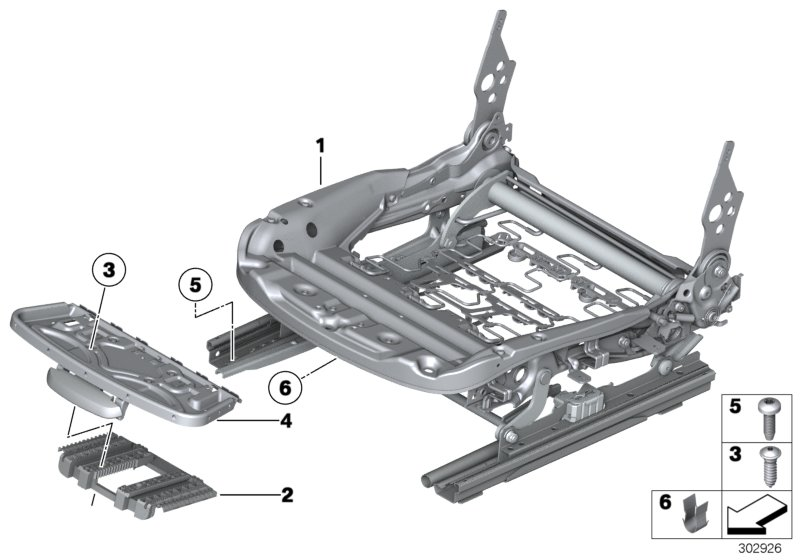 Seat, front, seat frame 1