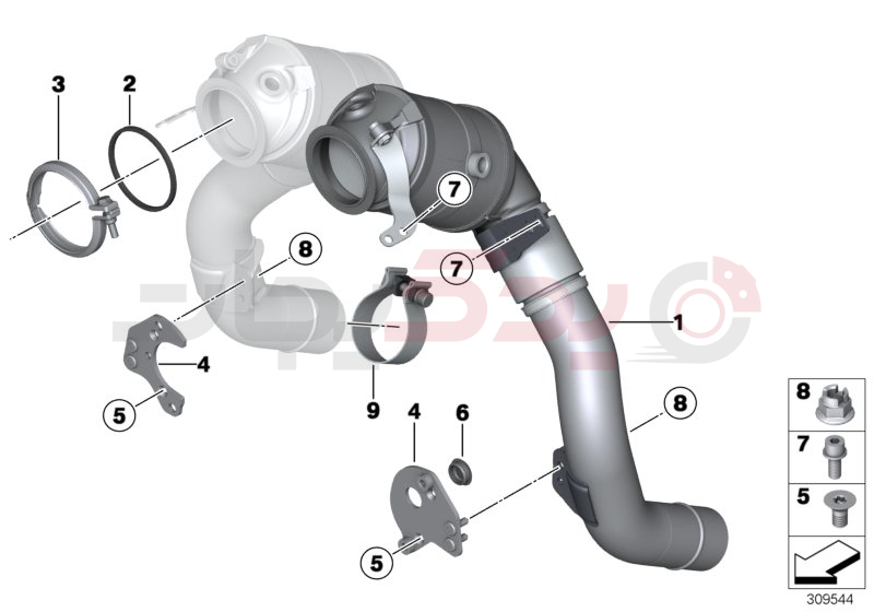 Engine-compartment catalytic converter