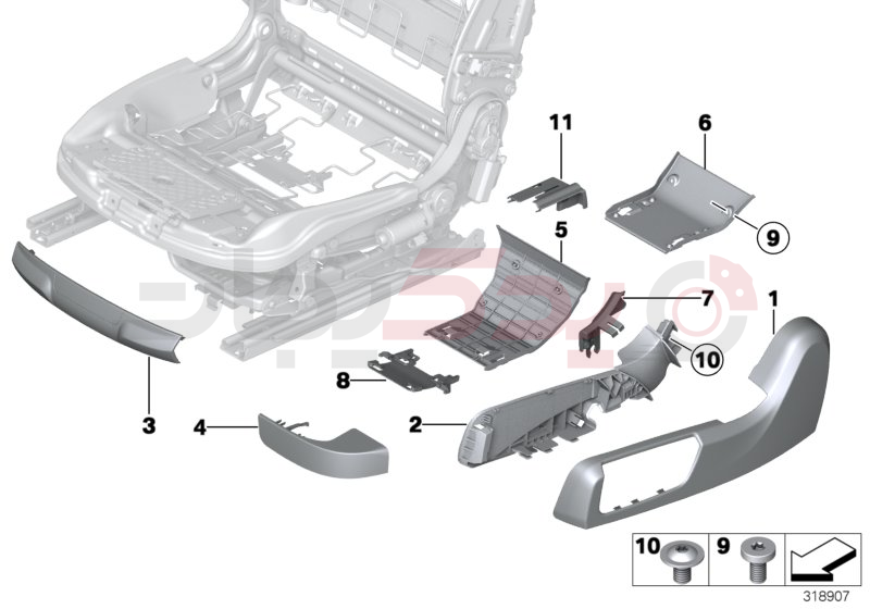 Seat front seat coverings