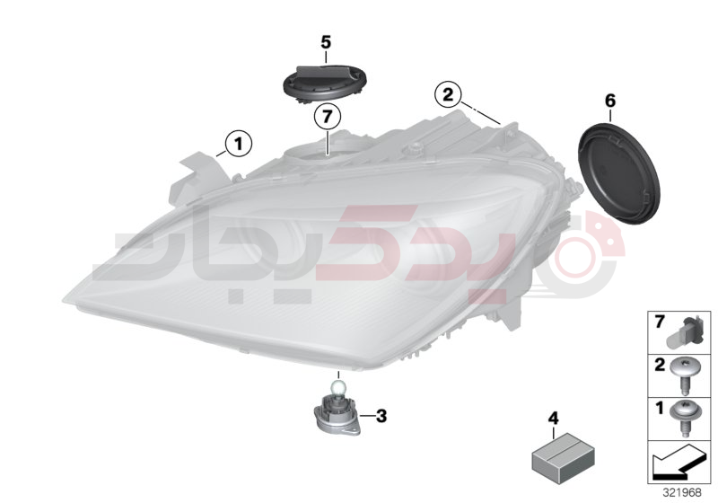 Single components for headlight