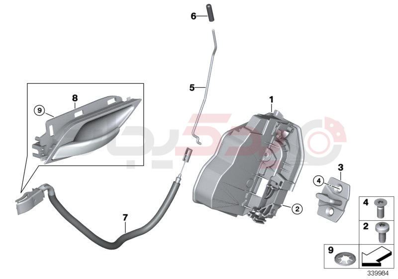 Locking system, door, rear 1