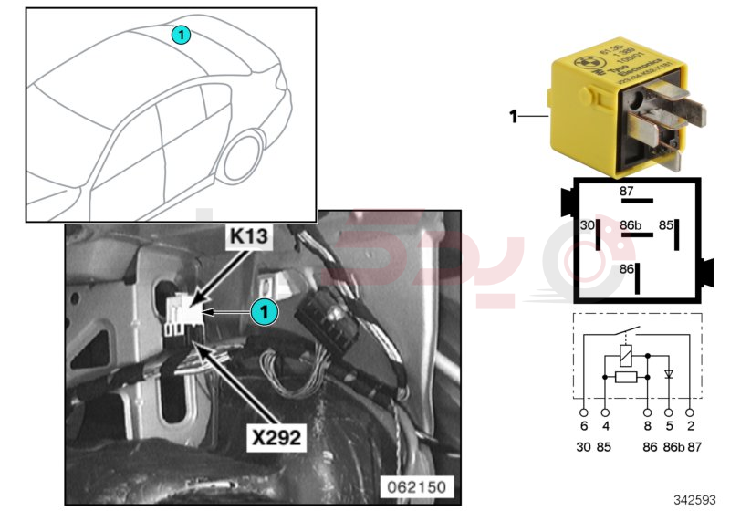 Relay, heated rear window K13 2