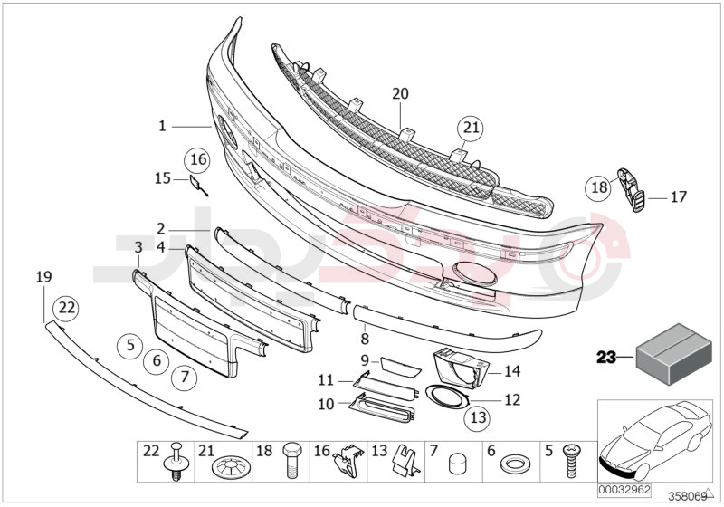 M trim panel, front 1